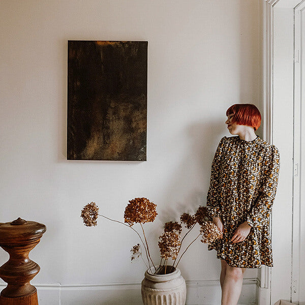 Vintage Entryway Art HandPainted Elegance with WabiSabi Touch TOUKOKU