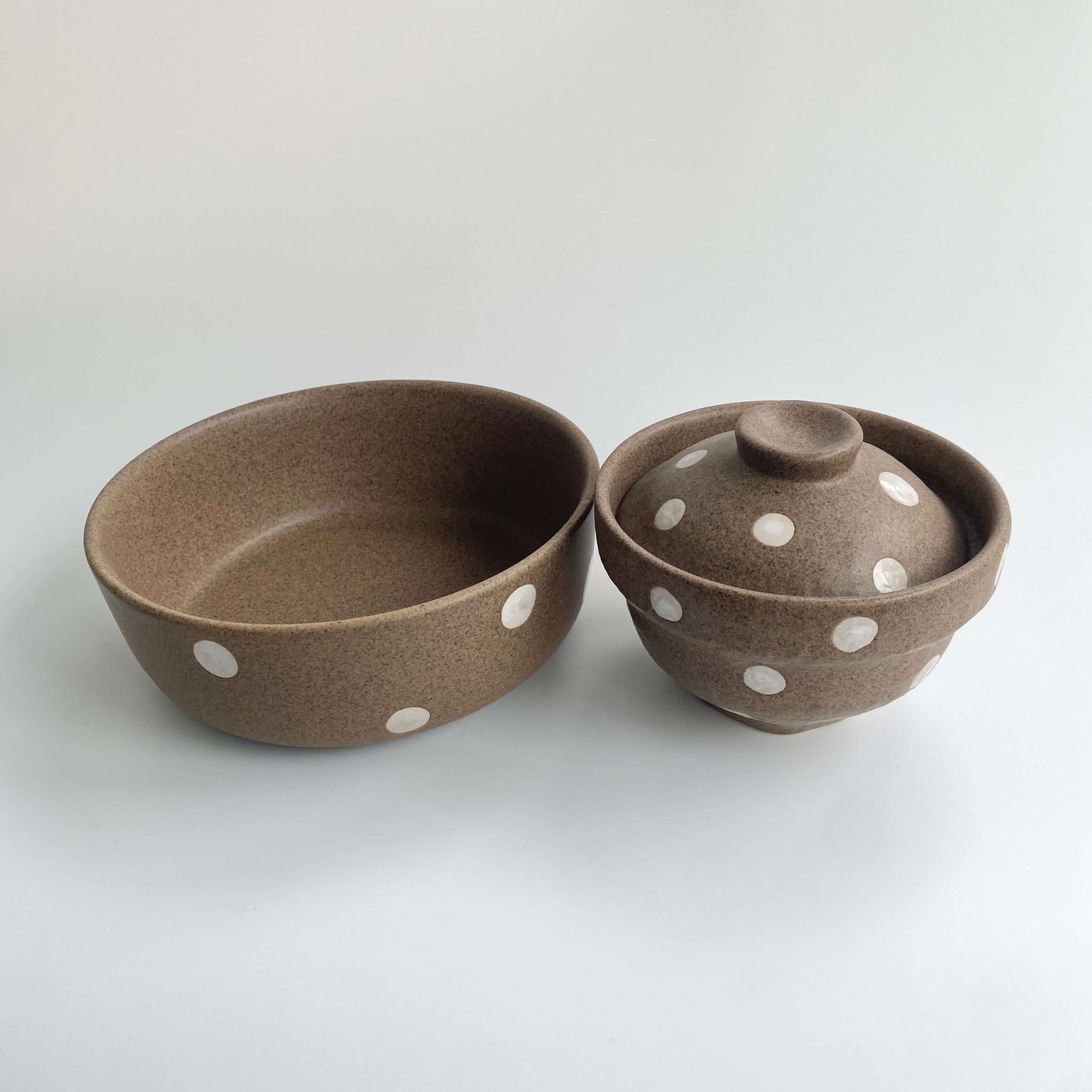 Handmade Ceramic Serving Bowl and Lidded Jar | Earth Dot Collection