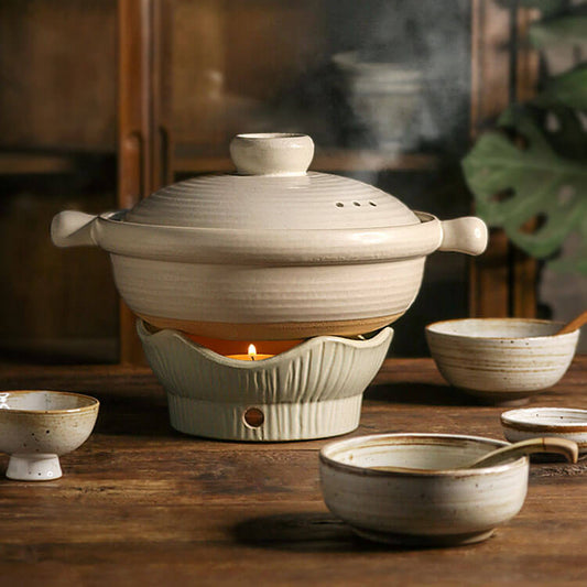 Durable ceramic casserole pot with traditional Japanese craftsmanship