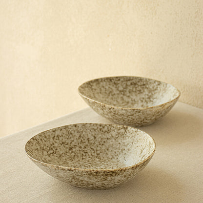 Stone Pattern Ceramic Irregular Fruit Salad Bowl