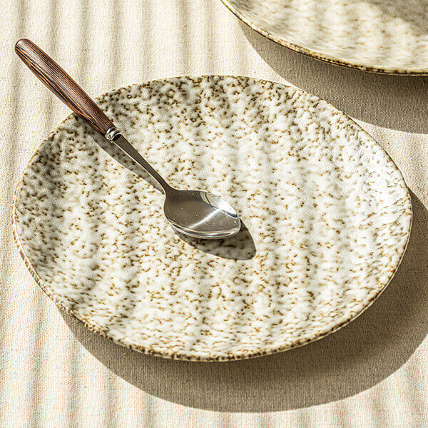 Wabi-Sabi Style Distinctive Vintage Ceramic Dinner Plate