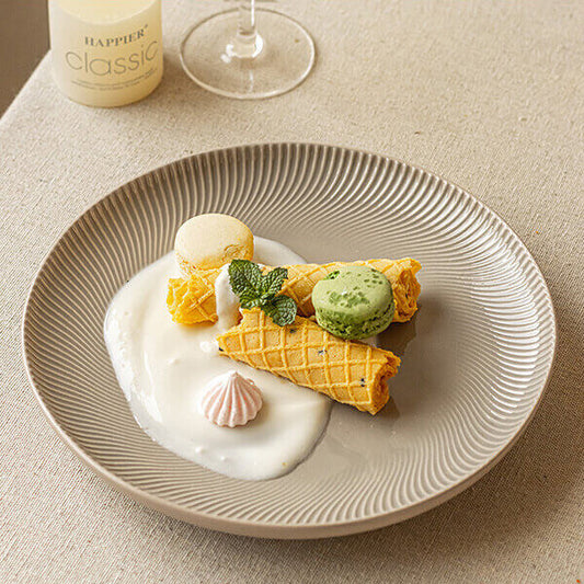 Japanese-Inspired Ceramic Plate - Elegant 8.2-Inch Dining Upgrade