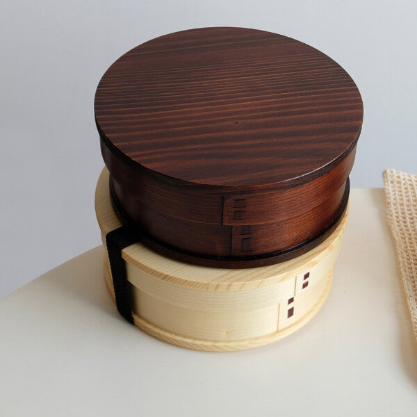 HarmonyWood Round Wooden Snack Bento Box