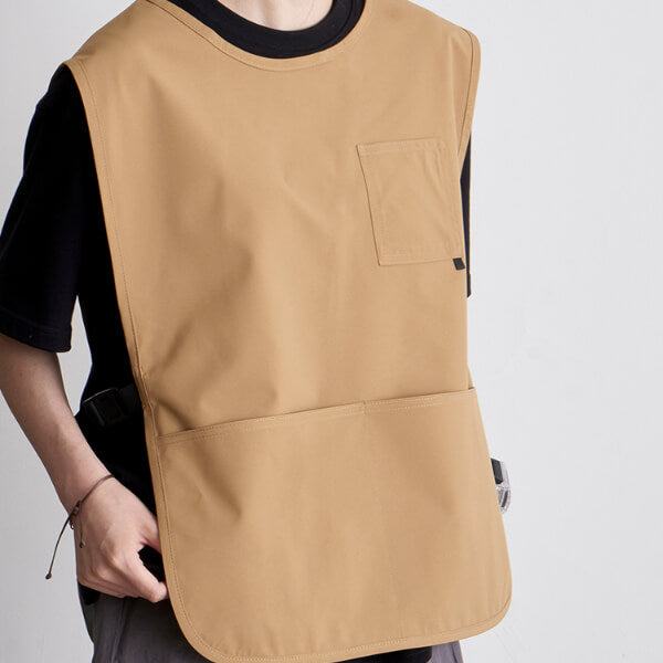 Japanese Style Lightweight Work Vest Apron-Brown