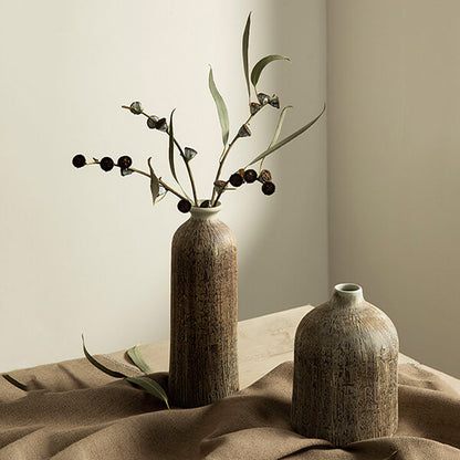Vase en céramique japonaise Wabisabi - style Janpandi vintage