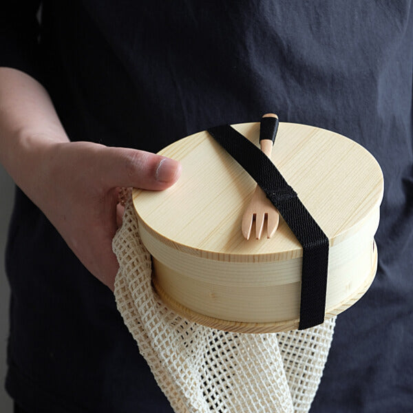 HarmonyWood Round Wooden Snack Bento Box