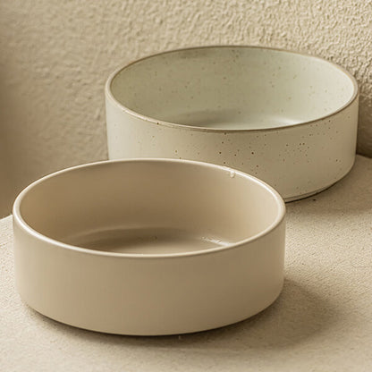 Japanese High-Rim Ceramic Salad Bowl - Japandi and Wabisabi Inspired, 6.3 Inches