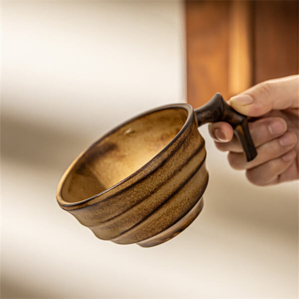 Irregular Ceramic Mug - Artistic Design