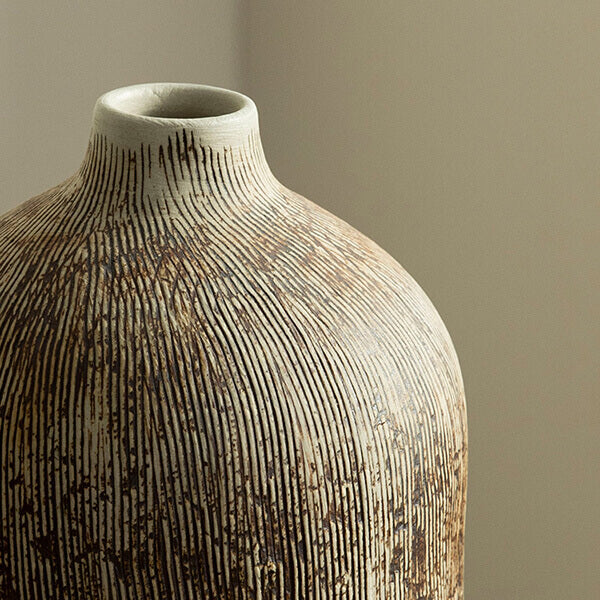 Vase en céramique japonaise Wabisabi - style Janpandi vintage