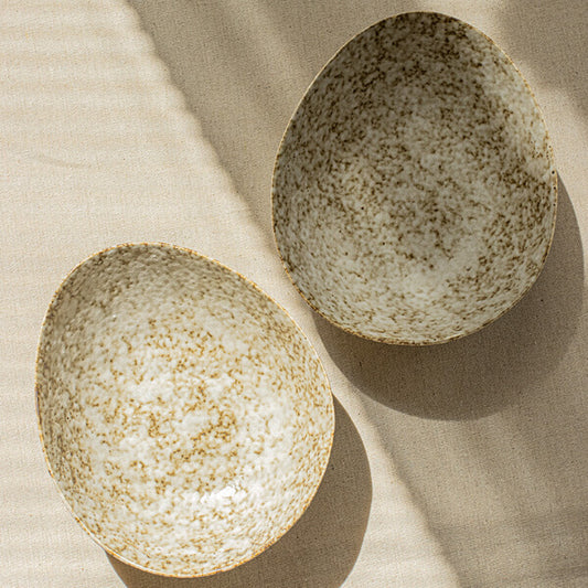 Bol à salade de fruits irrégulier en céramique à motif de pierre