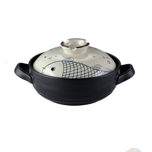 Pot de sable de poisson Koi japonais peint à la main