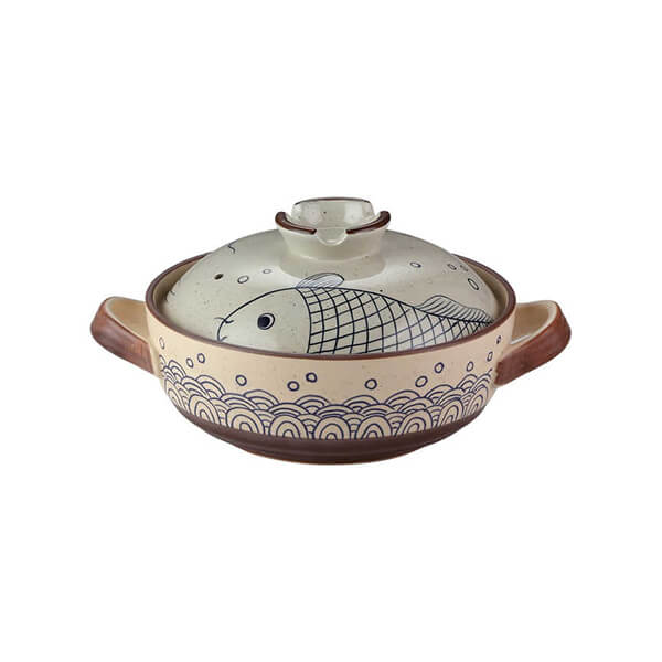 Pot de sable de poisson Koi japonais peint à la main