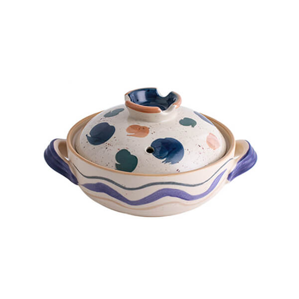 Japanese Wabi-Sabi Hand-Painted Ceramic Casserole - Oriental Style