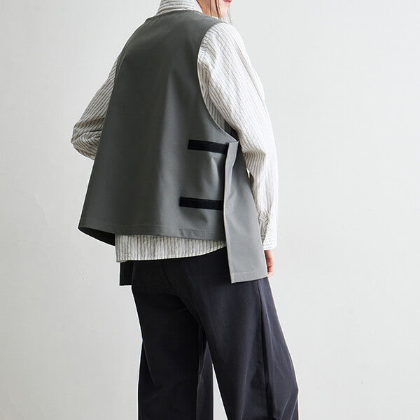 Japanese Style Lightweight Work Vest Apron-Gray-Black