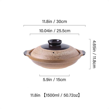 Japanese Ceramic Casserole Set - Multi-Size with Candle Warmer Base