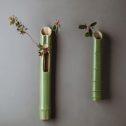 Vase commun créatif en bambou et céramique