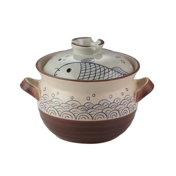 Pot de sable de poisson Koi japonais peint à la main