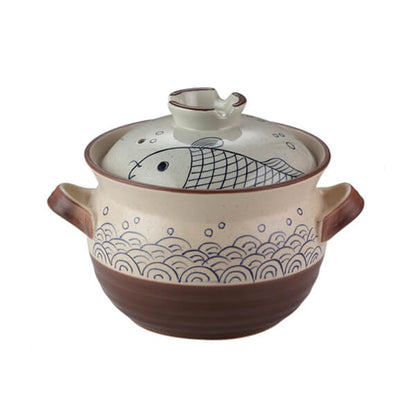 Pot de sable de poisson Koi japonais peint à la main