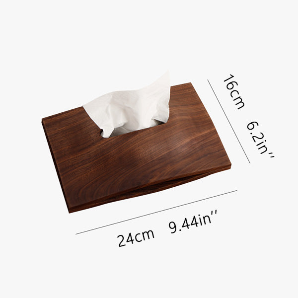 Hillside-Inspired Wooden Tissue Box - Elegant Tabletop Accent