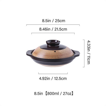 Japanese Ceramic Casserole Set - Multi-Size with Candle Warmer Base