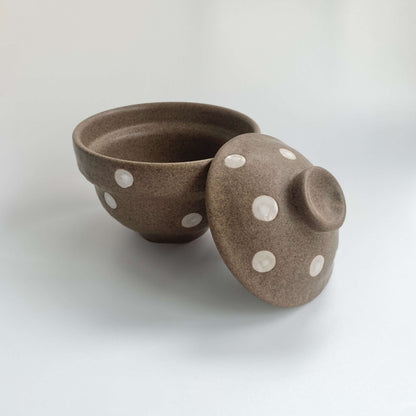 Handmade Ceramic Serving Bowl and Lidded Jar | Earth Dot Collection