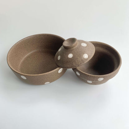Handmade Ceramic Serving Bowl and Lidded Jar | Earth Dot Collection