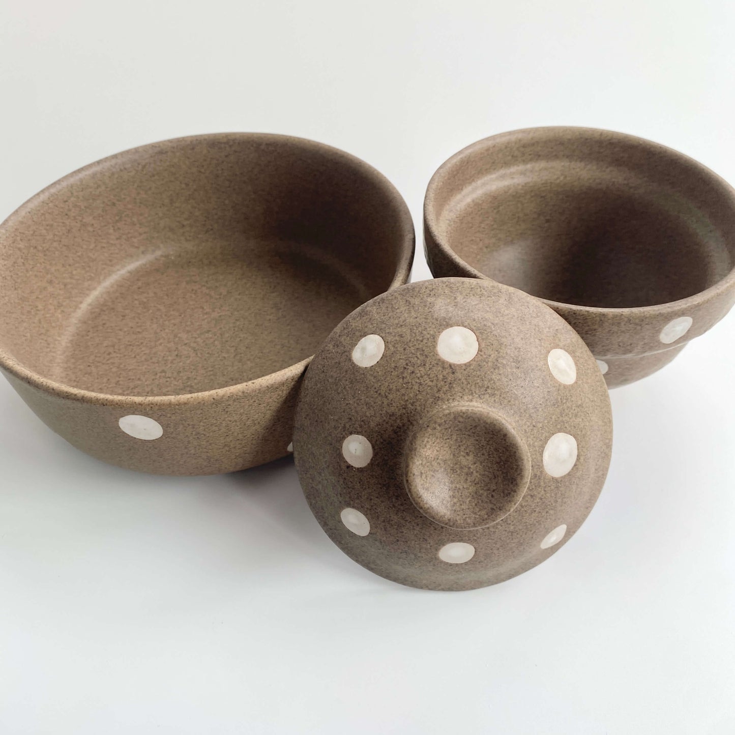 Handmade Ceramic Serving Bowl and Lidded Jar | Earth Dot Collection