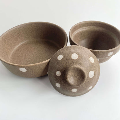 Handmade Ceramic Serving Bowl and Lidded Jar | Earth Dot Collection