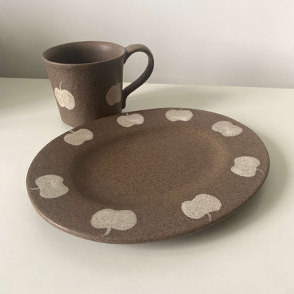 Apple Pattern Ceramic Collection | Handmade Wabi-Sabi Tableware