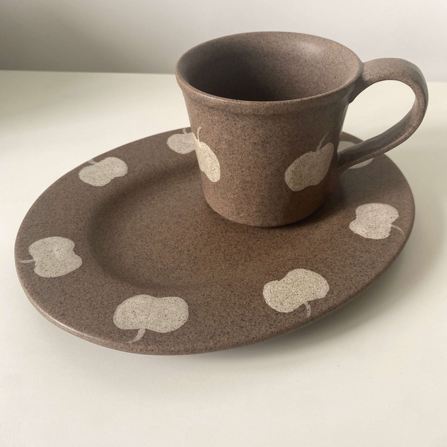 Apple Pattern Ceramic Collection | Handmade Wabi-Sabi Tableware