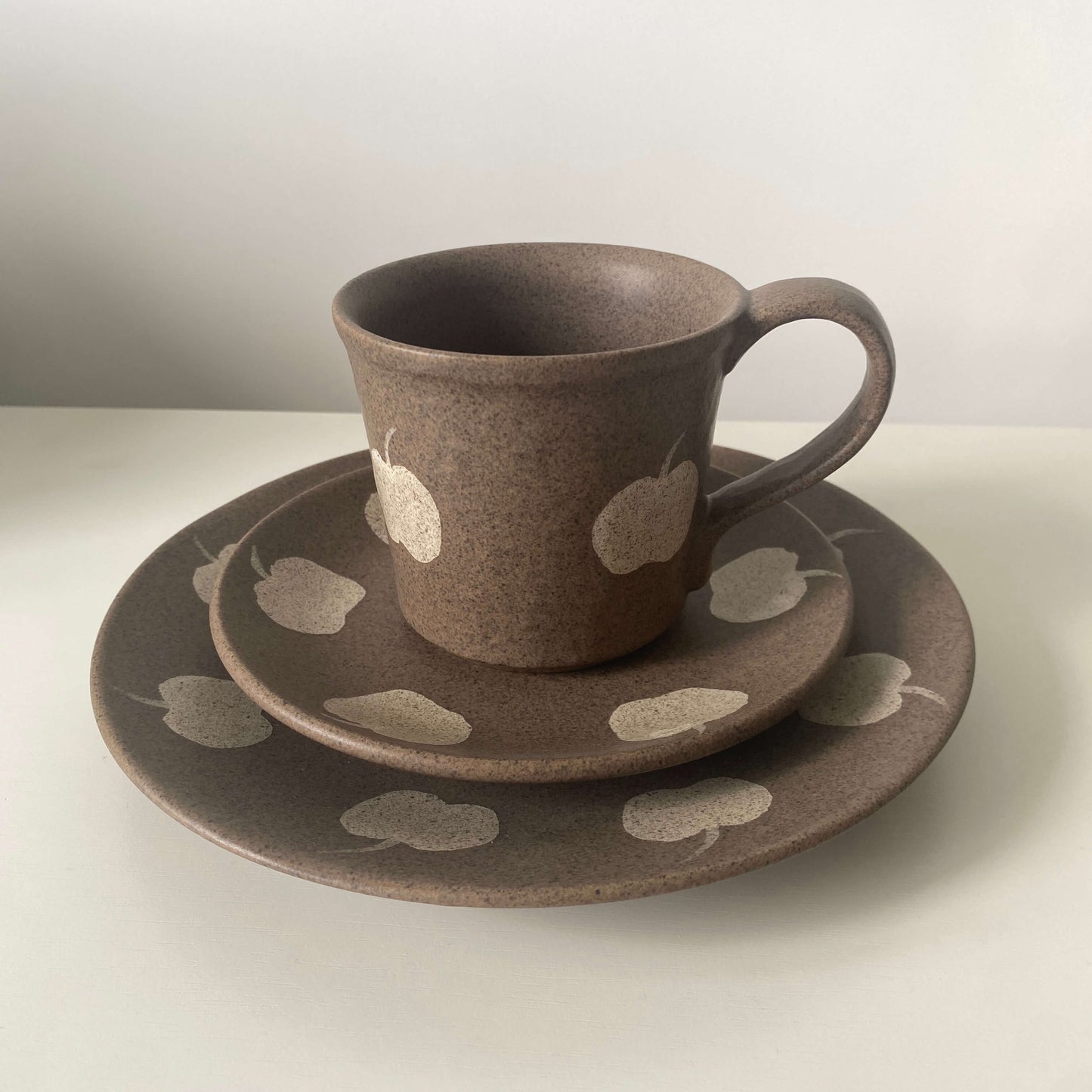 Apple Pattern Ceramic Collection | Handmade Wabi-Sabi Tableware