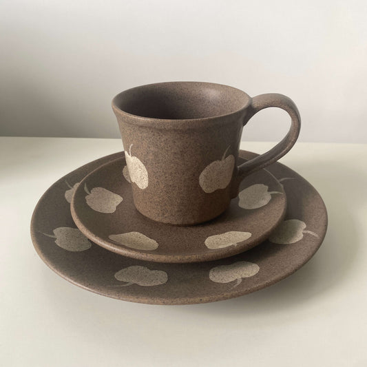 Apple Pattern Ceramic Collection | Handmade Wabi-Sabi Tableware
