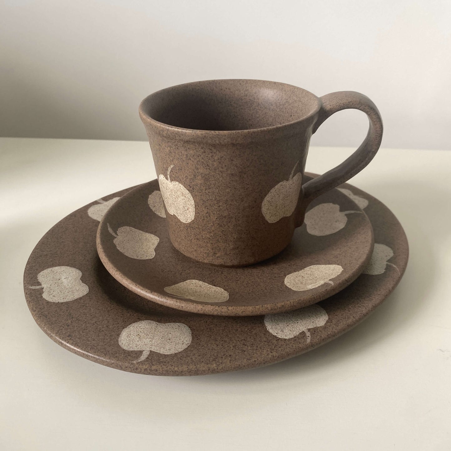 Apple Pattern Ceramic Collection | Handmade Wabi-Sabi Tableware