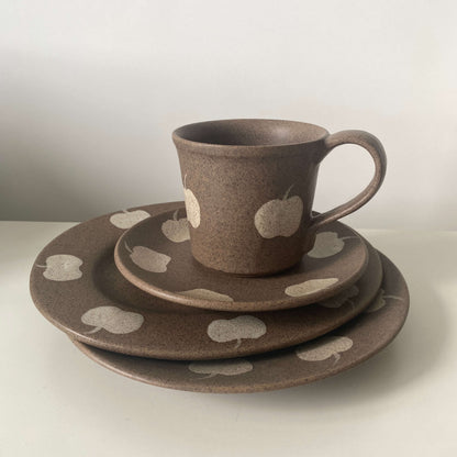 Apple Pattern Ceramic Collection | Handmade Wabi-Sabi Tableware