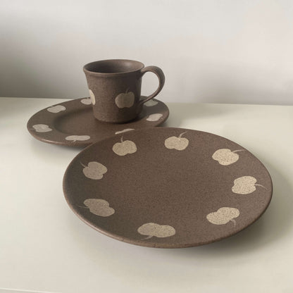 Apple Pattern Ceramic Collection | Handmade Wabi-Sabi Tableware