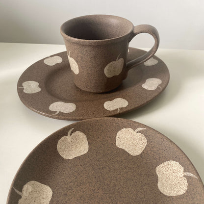 Apple Pattern Ceramic Collection | Handmade Wabi-Sabi Tableware