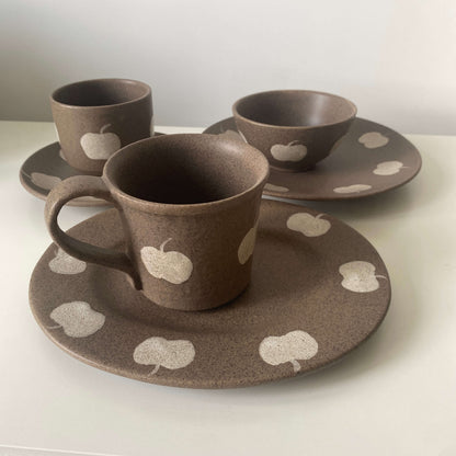 Apple Pattern Ceramic Collection | Handmade Wabi-Sabi Tableware