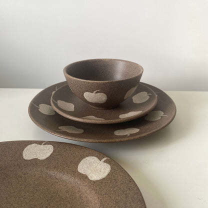 Apple Pattern Ceramic Collection | Handmade Wabi-Sabi Tableware