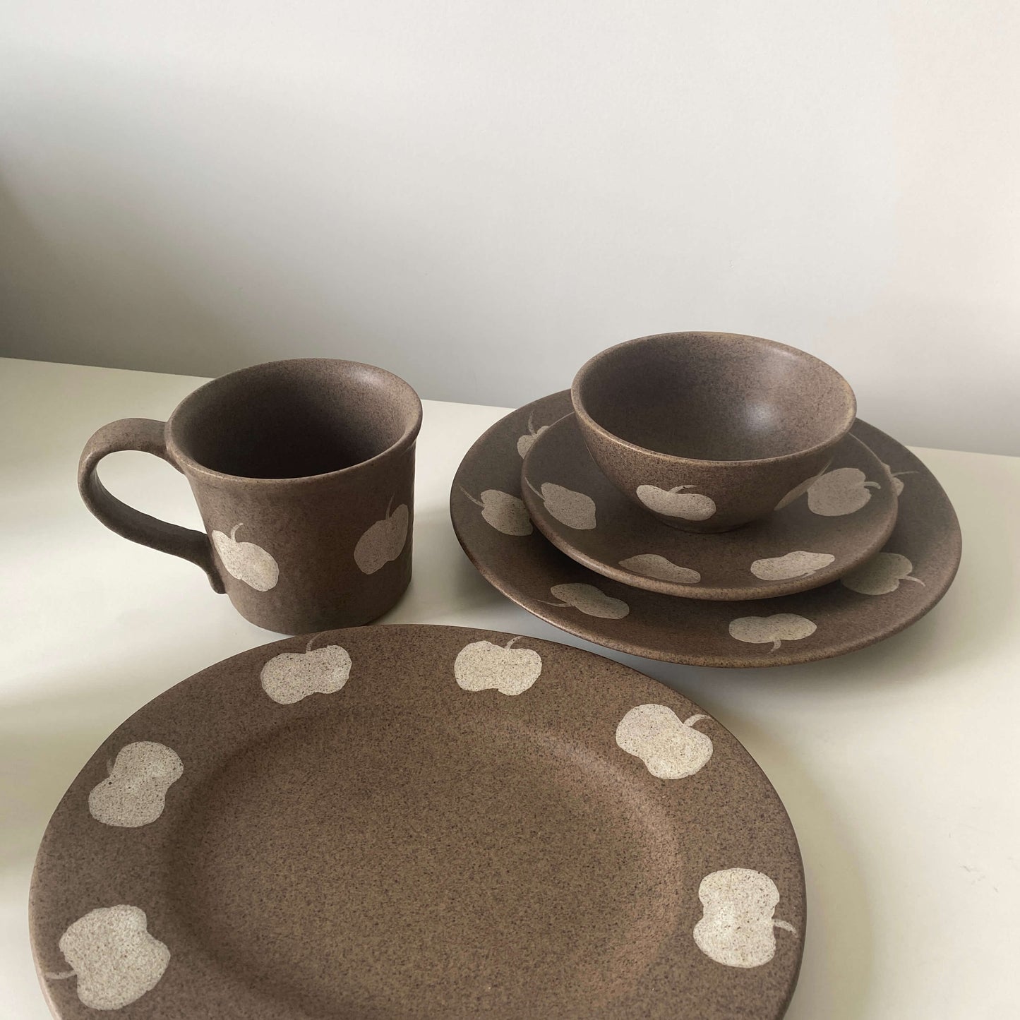 Apple Pattern Ceramic Collection | Handmade Wabi-Sabi Tableware