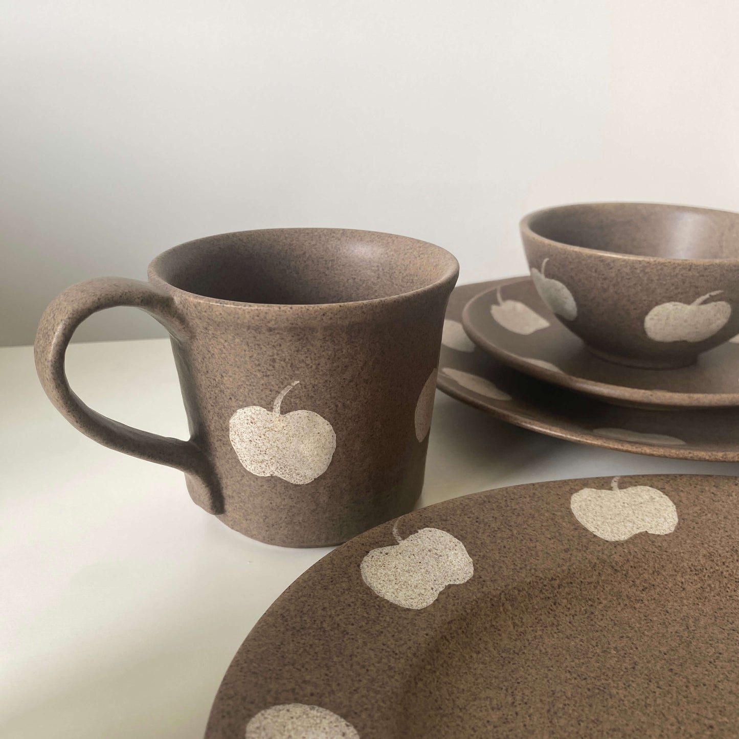 Apple Pattern Ceramic Collection | Handmade Wabi-Sabi Tableware
