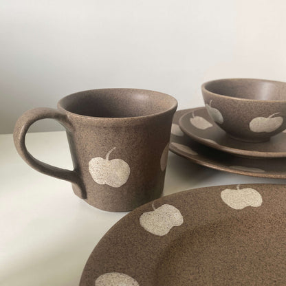 Apple Pattern Ceramic Collection | Handmade Wabi-Sabi Tableware