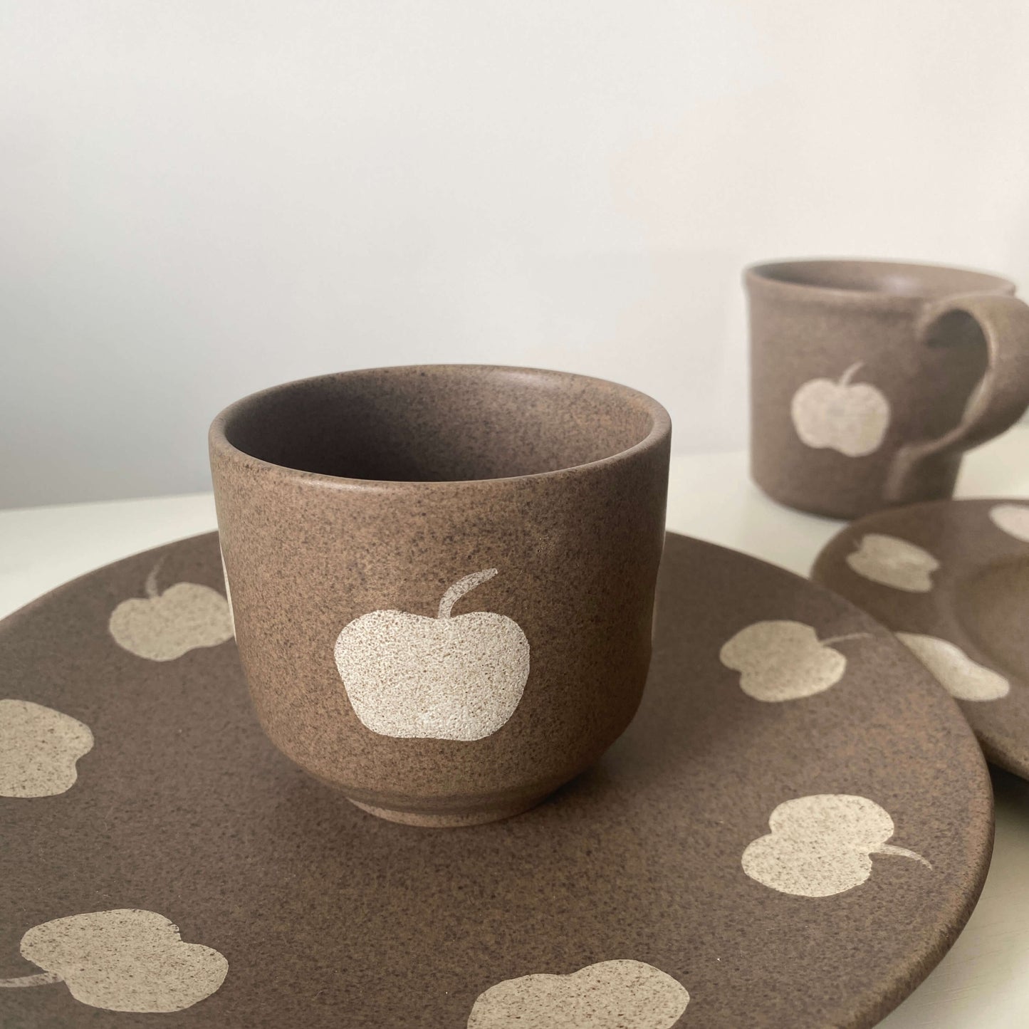 Apple Pattern Ceramic Collection | Handmade Wabi-Sabi Tableware