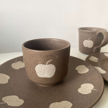Apple Pattern Ceramic Collection | Handmade Wabi-Sabi Tableware