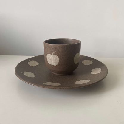Apple Pattern Ceramic Collection | Handmade Wabi-Sabi Tableware