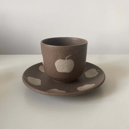 Apple Pattern Ceramic Collection | Handmade Wabi-Sabi Tableware