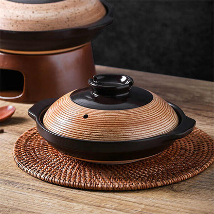 Japanese Ceramic Casserole Set - Multi-Size with Candle Warmer Base