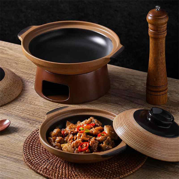 Japanese Ceramic Casserole Set - Multi-Size with Candle Warmer Base