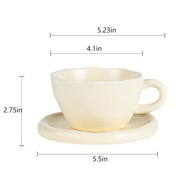 Pale Yellow Coffee Cup Saucer