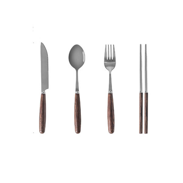 Japanese Style Wooden Handle Cutlery Premium Stainless Steel and Wood ...